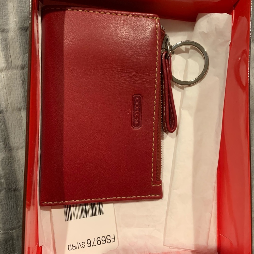 Red leather Coach wallet